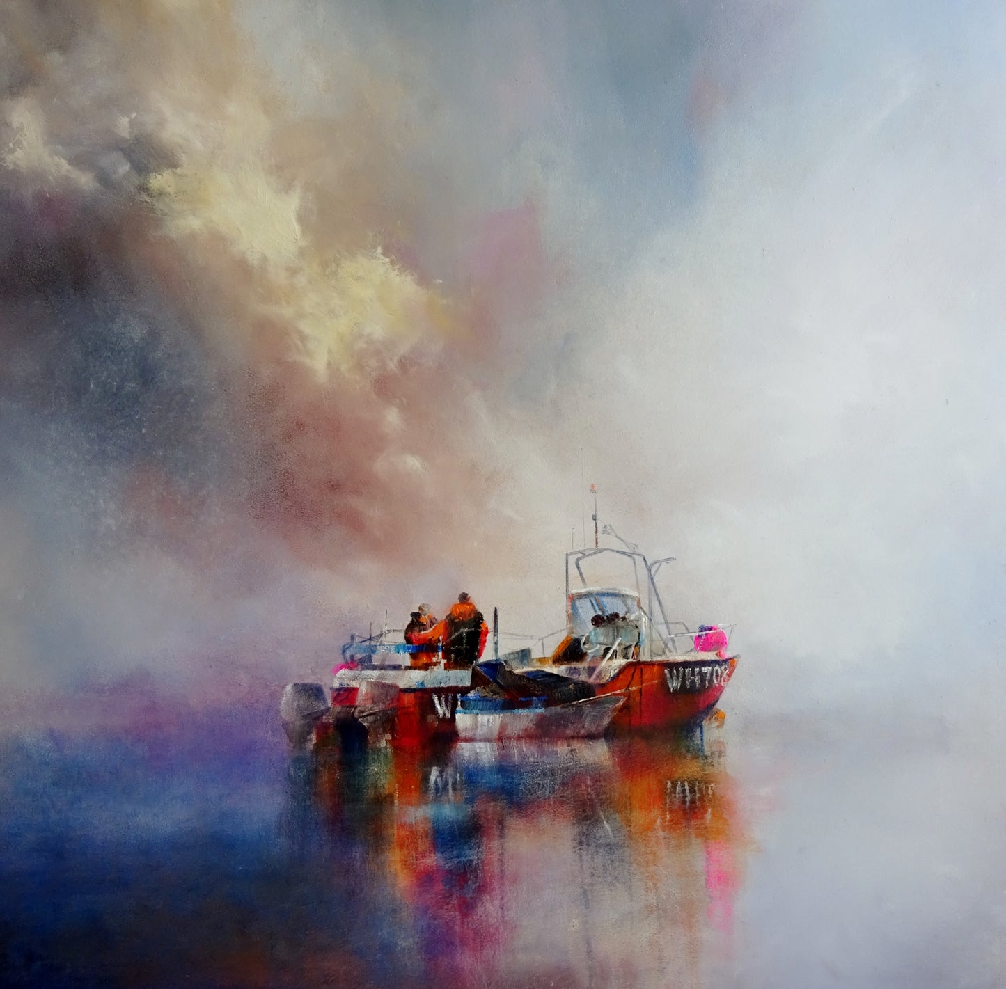 Artist Paul Dolman - Fine Art Framed Limited Edition Print - Mudeford Fisherman