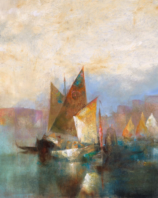 Artist Paul Dolman - Fine Art Framed Limited Edition Print - Sunset Sails